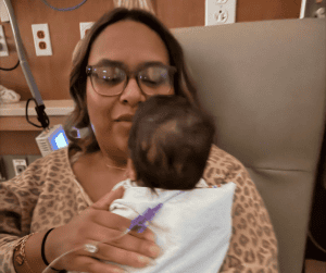 mom with baby in hospital