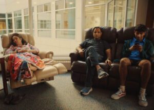 Family-resting-in-an-RMHCNEO-Family-Room- A Mother , Father and Son relax in large comfortable recliners at one of our Family Rooms.