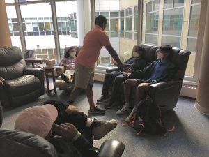 family waiting in RMH Family Room