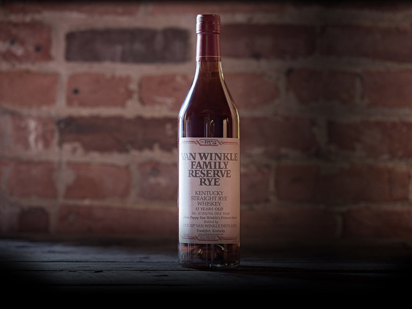 Photo of a bottle of Van Winkle Family Reserve Rye 13-year 95.6 proof bourbon