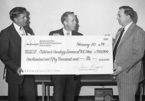 Big Check Joe Benden First check presentation in 1979 from McDonald's NEO Owners Association to build RMH Cleveland.